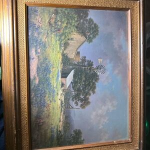 Vintage Dalhart Windberg Texas Landscape Print – Rustic Farmhouse Art